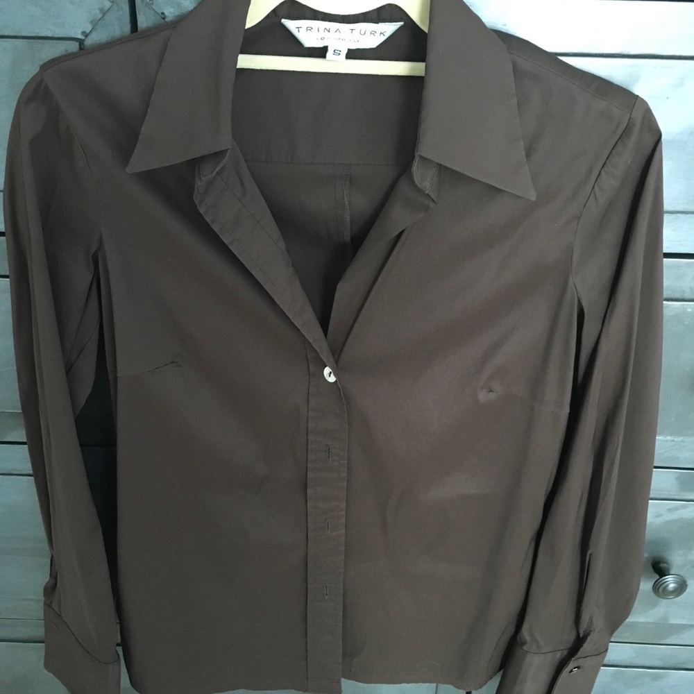 Trina Turk Blouse French Cuff Sleeves